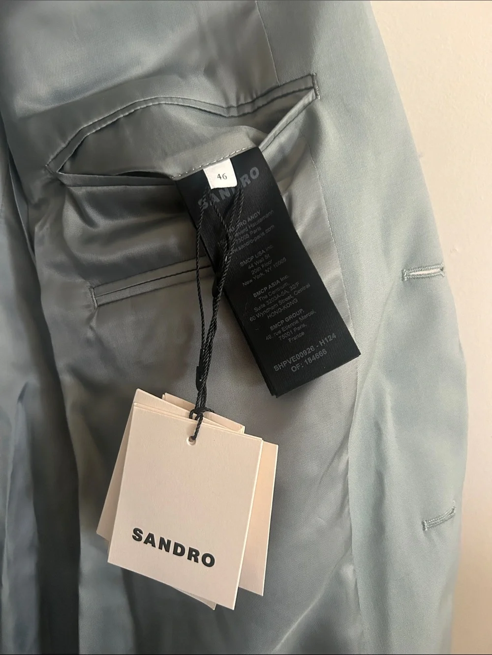 Sandro Men's Sage Green Tailored Two-Button Blazer
